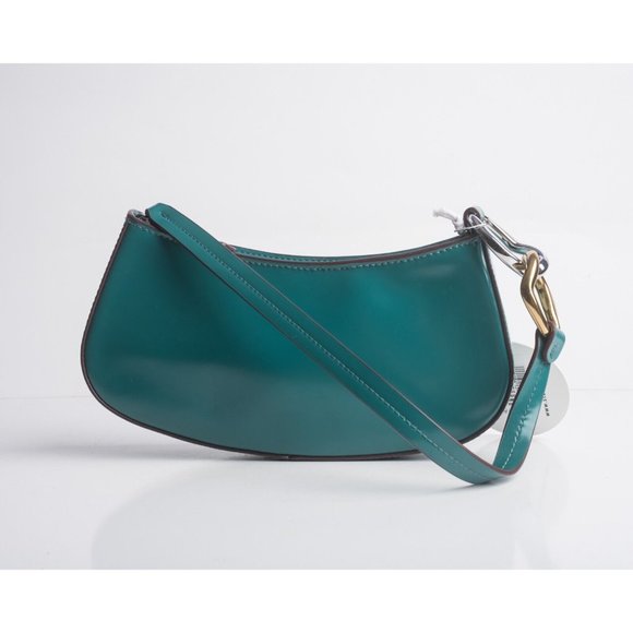 Staud Womens Ollie Shoulder Bag Purse Handbag Coastal Green Leather NWT - Picture 3 of 6